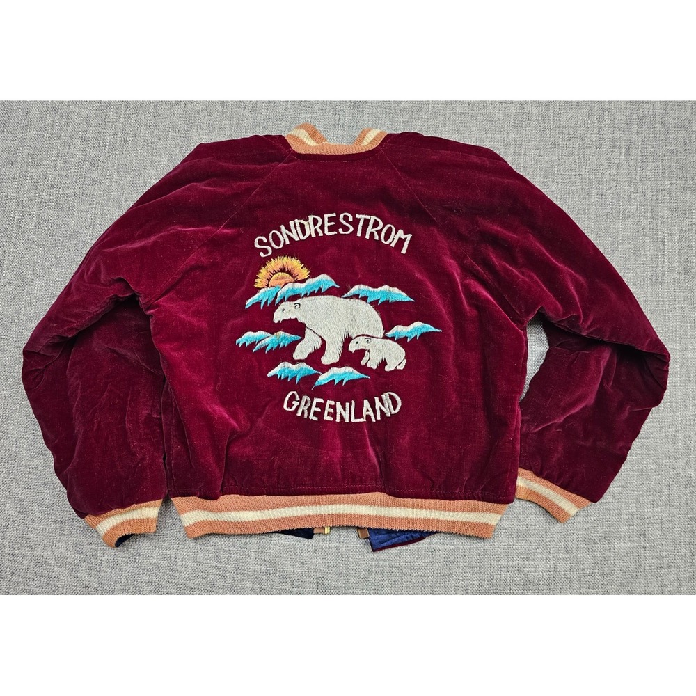 VINTAGE Sondrestrom Greenland Japan Souvenir Sukajan Reversible Jacket Youth 50s